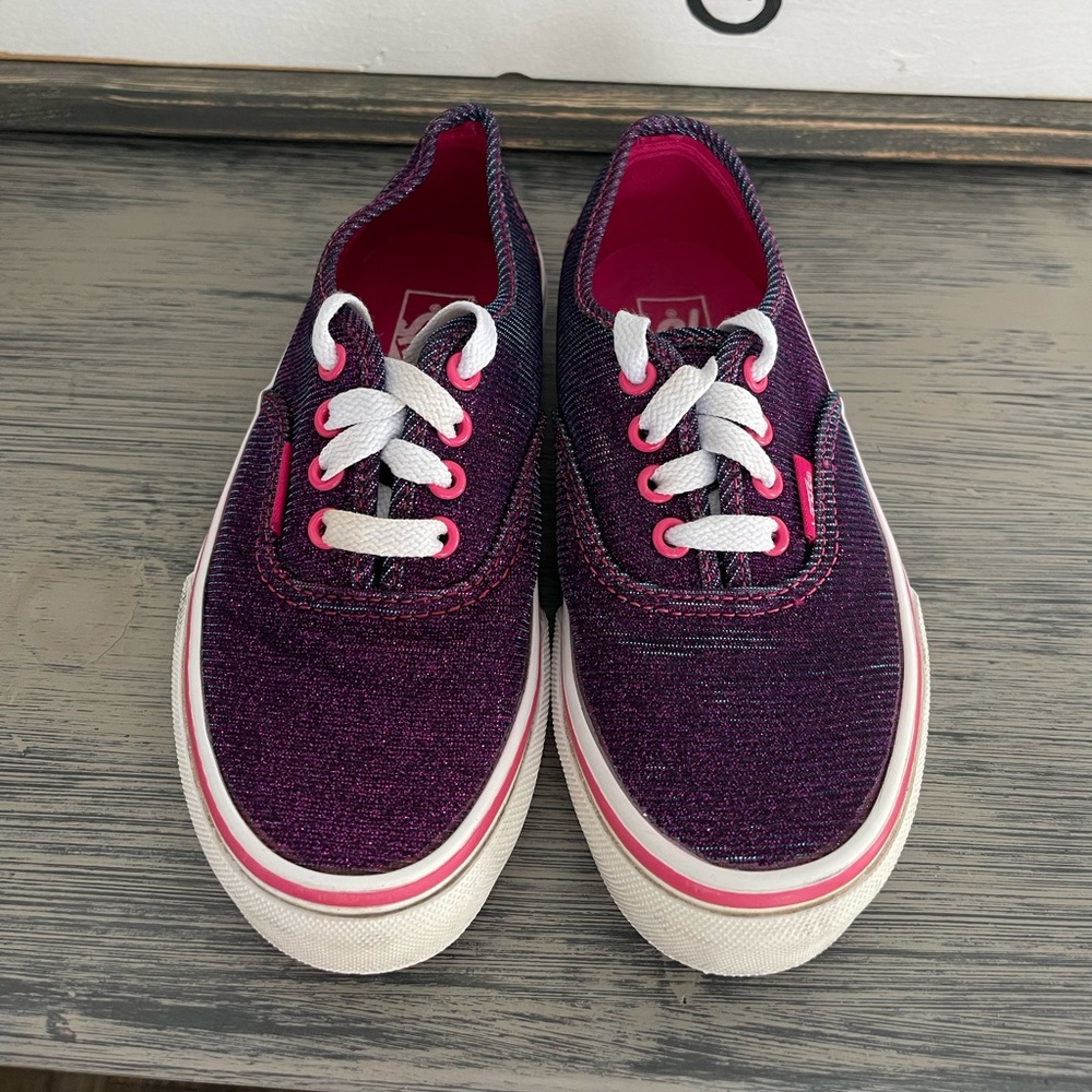 Little girls Vans - size 13.5 - iridescent purple/hot pink